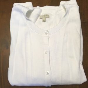 White Talbots 3/4 sleeve cardigan, NWOT, Sz Small